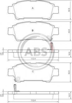 Тормозные колодки задние Estima/Previa/Avensis 00-06 A.B.S. 37228 (фото 1)