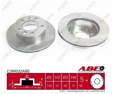 Диск тормозной передний, 95-06 ABE C3M022ABE