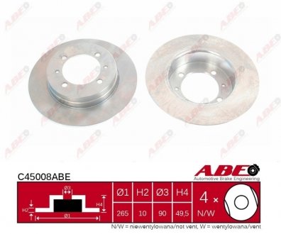 Тормозной диск ABE C45008ABE (фото 1)