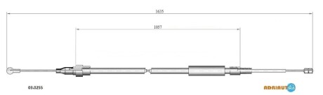 AUDI трос ручного гальма TT 98- 1610/1055 ADRIAUTO 03.0255 (фото 1)
