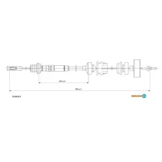 Трос зчеплення fiat ulysse 2.0-tds mod.95-/scudo 1.6 ds mod.95-/evasion 2.0 mod.95-/jumpy 2.0 mod.95 ADRIAUTO 1101121