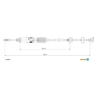 Трос зчеплення fiat ulysse 2.0 a/a00-/scudo 1.9 tds – 2.0 bz a/a95-/evasion 1.9 ds – 2.0 a/a00-/jump ADRIAUTO 1101401