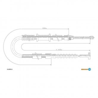 Трос ручного тормоза задн. лев. brava, bravo 1,4 (бараб) 95- ADRIAUTO 11.0215.1