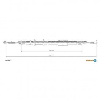 FIAT Трос ручного тормоза задн. прав. Brava, Bravo 1,4 (бараб) 95- ADRIAUTO 11.0216.1