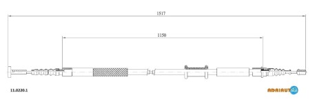 Трос ручного тормоза задн. лев. ADRIAUTO 11.0220.1
