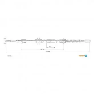 Трос ручного торм. пер. iveco daily 01- ADRIAUTO 11.0255.1