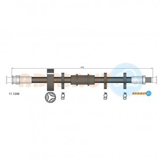 Шланг тормозной передний uno 83-92 ADRIAUTO 11.1246
