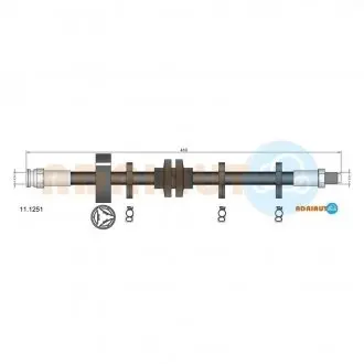 Шланг тормозной передний tempra,tipo,lancia dedra,delta ADRIAUTO 11.1251