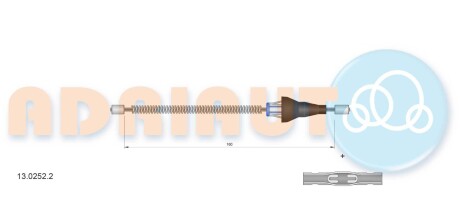 Трос ручного тормоза лев./прав. tourneo courier 14- ADRIAUTO 13.0252.2