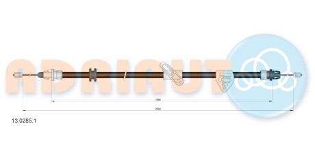 Тросик стояночного тормоза ADRIAUTO 13.0285.1