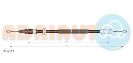 Трос ручного тормоза ml w164 ADRIAUTO 27.0234.1