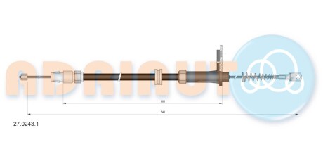 DB Трос ручного тормоза задн. прав./лев. W212 ADRIAUTO 27.0243.1