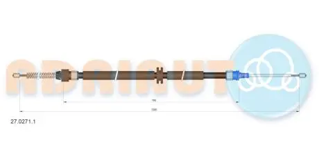 Трос гальмівний Smart Fortwo (453) all R LH-RH "14>> ADRIAUTO 2702711