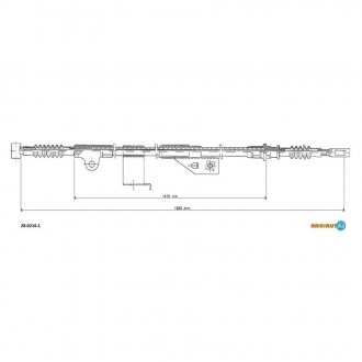 Трос ручного тормоза primera 99- 1642 задн. лев. ADRIAUTO 28.0216.1 (фото 1)