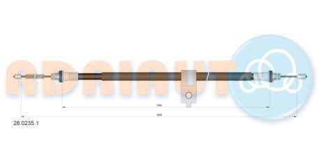 Тросик стояночного тормоза ADRIAUTO 28.0235.1