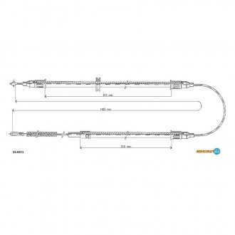 Трос ручного тормоза прав. corsa a 82- ADRIAUTO 33.0211 (фото 1)