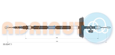 Трос ручного тормоза лев./прав.astra j 09- ADRIAUTO 33.0247.1