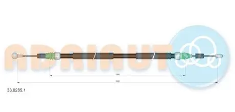 OPEL Трос ручного тормоза левый VIVARO (B) (all) 14- ADRIAUTO 33.0285.1