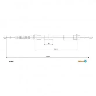 Трос ручного тормоза задн. лев 607 ADRIAUTO 35.0216.1
