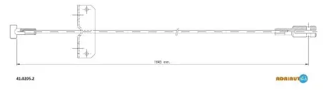 Трос руч тормоза центр. trafic ii,vivaro 01- (дл. база) ADRIAUTO 41.0205.2