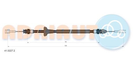 RENAULT Трос ручного тормоза перед. прав./лів. Master 2,3 10- (1030mm) ADRIAUTO 41.0227.2