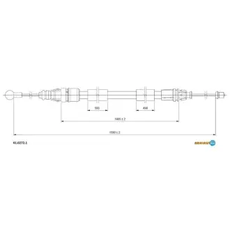 Трос гальмівний renault primastar all rh03-/vivaro all rh03-/trafic all rh03- ADRIAUTO 4102721