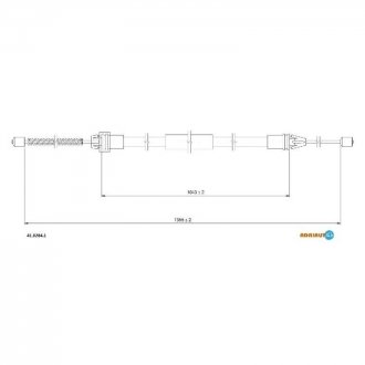 Трос гальмівний renault twingo ii all rh4/07- ADRIAUTO 4102841 (фото 1)