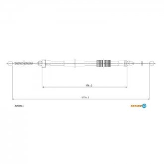 Трос ручного тормоза задн. левый twingo 07- ADRIAUTO 41.0285.1