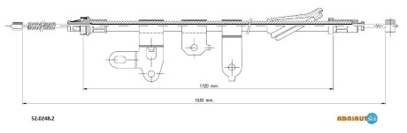 TOYOTA Трос ручного тормоза лев. 11930/1720 мм COROLLA Verso 04- ADRIAUTO 52.0248.2