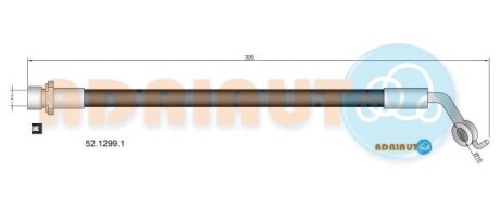 TOYOTA Шланг тормозной задн.прав.Rav 4 III 2.0/2.2 06- ADRIAUTO 52.1299.1