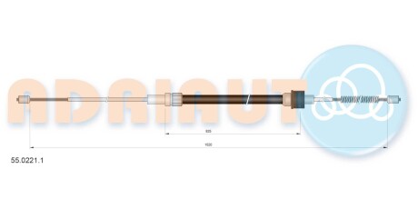 SEAT Трос ручного тормоза задн. 1520/825 мм Mii 1.0 11-, SKODA CITIGO 1.0 11- ADRIAUTO 55.0221.1