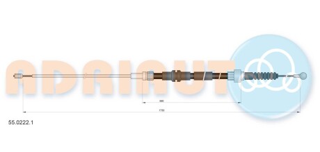 VW Трос ручного тормоза задн. CADDY III 08- ADRIAUTO 55.0222.1