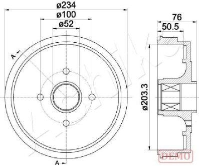 Тормозной барабан ASHIKA 56-00-0409C