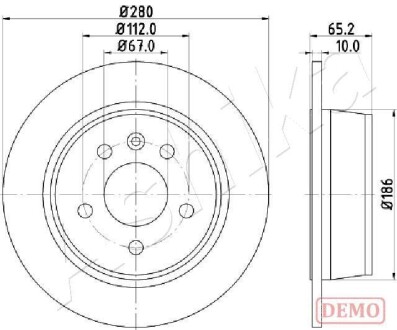 Тормозной диск ASHIKA 61-00-0530C