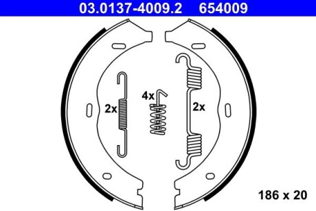 Колодки тормозные барабанные ATE 03013740092