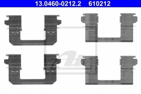 Монтажный комплект тормозных колодок ATE 13.0460-0212.2 (фото 1)