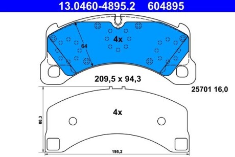 Тормозные колодки ATE 13.0460-4895.2