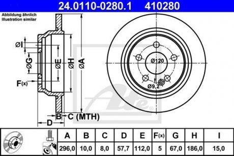 Тормозной диск ATE 24.0110-0280.1 (фото 1)