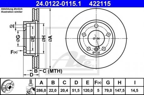 Тормозной диск ATE 24.0122-0115.1 (фото 1)