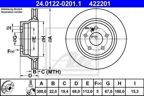 Тормозной диск ATE 24.0122-0201.1 (фото 1)