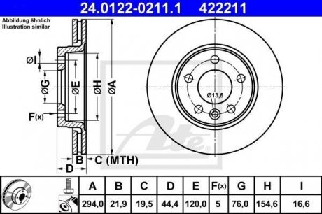 Тормозной диск ATE 24.0122-0211.1 (фото 1)