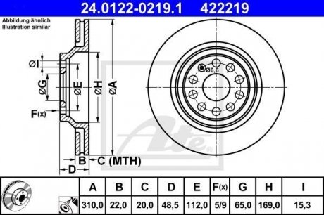 Тормозной диск ATE 24.0122-0219.1 (фото 1)