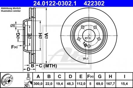 Тормозной диск ATE 24012203021 (фото 1)