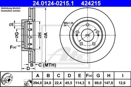 Тормозной диск ATE 24.0124-0215.1 (фото 1)