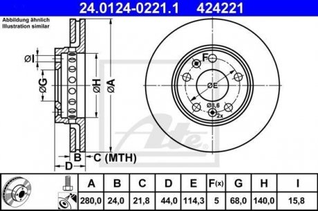 Тормозной диск ATE 24.0124-0221.1 (фото 1)