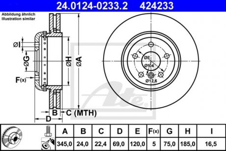 Тормозной диск ATE 24.0124-0233.2