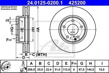 Тормозной диск ATE 24.0125-0200.1 (фото 1)