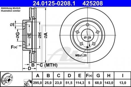 Тормозной диск ATE 24.0125-0208.1 (фото 1)