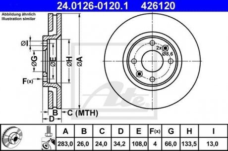 Тормозной диск ATE 24.0126-0120.1 (фото 1)