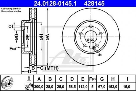 Тормозной диск ATE 24.0128-0145.1 (фото 1)